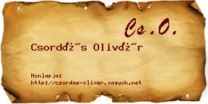 Csordás Olivér névjegykártya