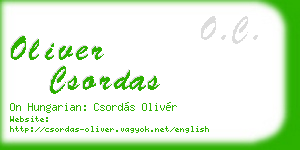 oliver csordas business card
